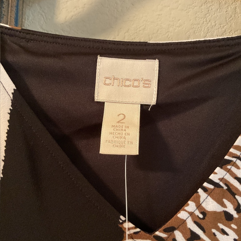 Chico’s Leopard print and stripes Dress - Picture 3 of 4